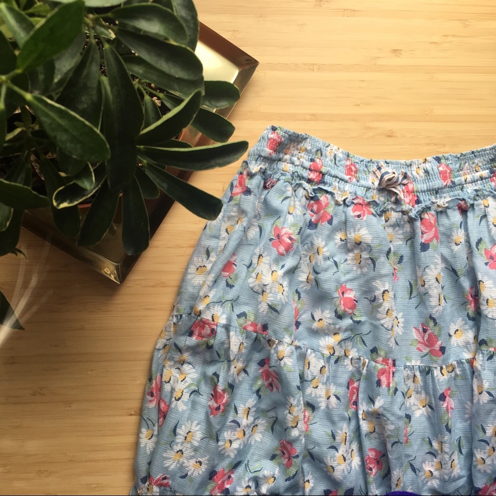 Ralph Lauren - Maxi Blue Floral Skirt (Size 14)